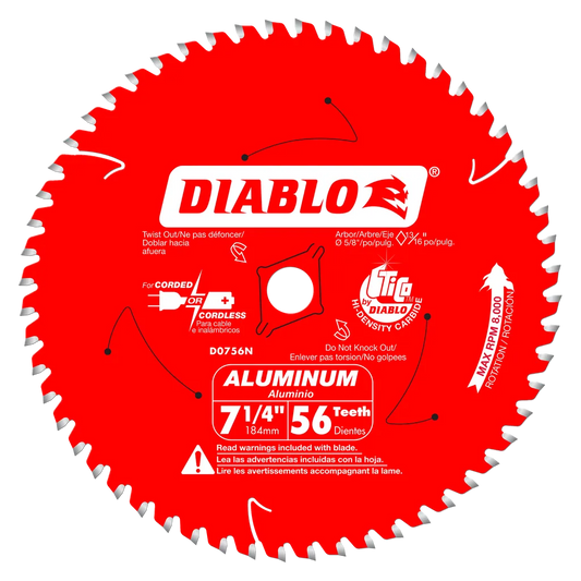 7-1/4 In. X 56 Tooth Thick Aluminum Cutting Saw Blade-D0756N-2073