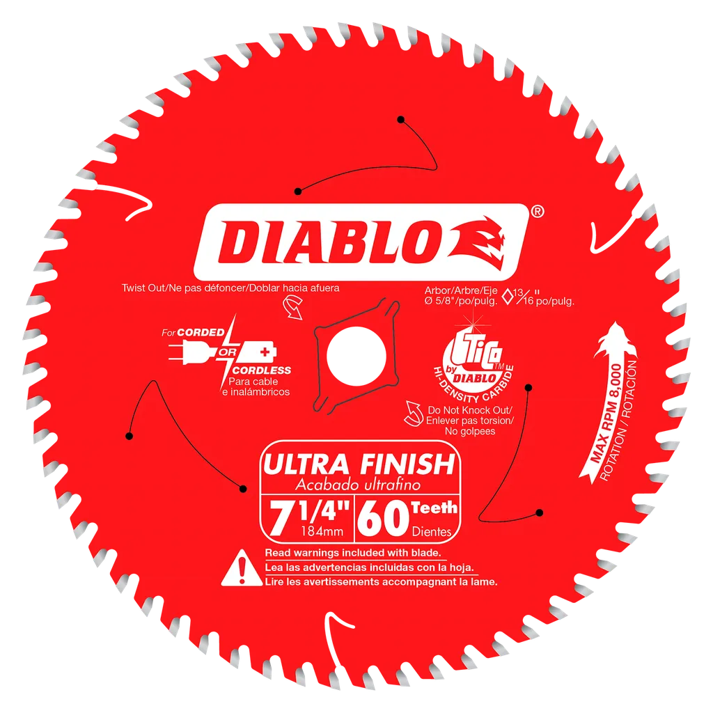 7-1/4 In. X 60 Tooth Ultra Finish Saw Blade-D0760A-2074