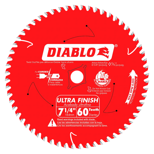 7-1/4 In. X 60 Tooth Ultra Finish Saw Blade-D0760A-2074