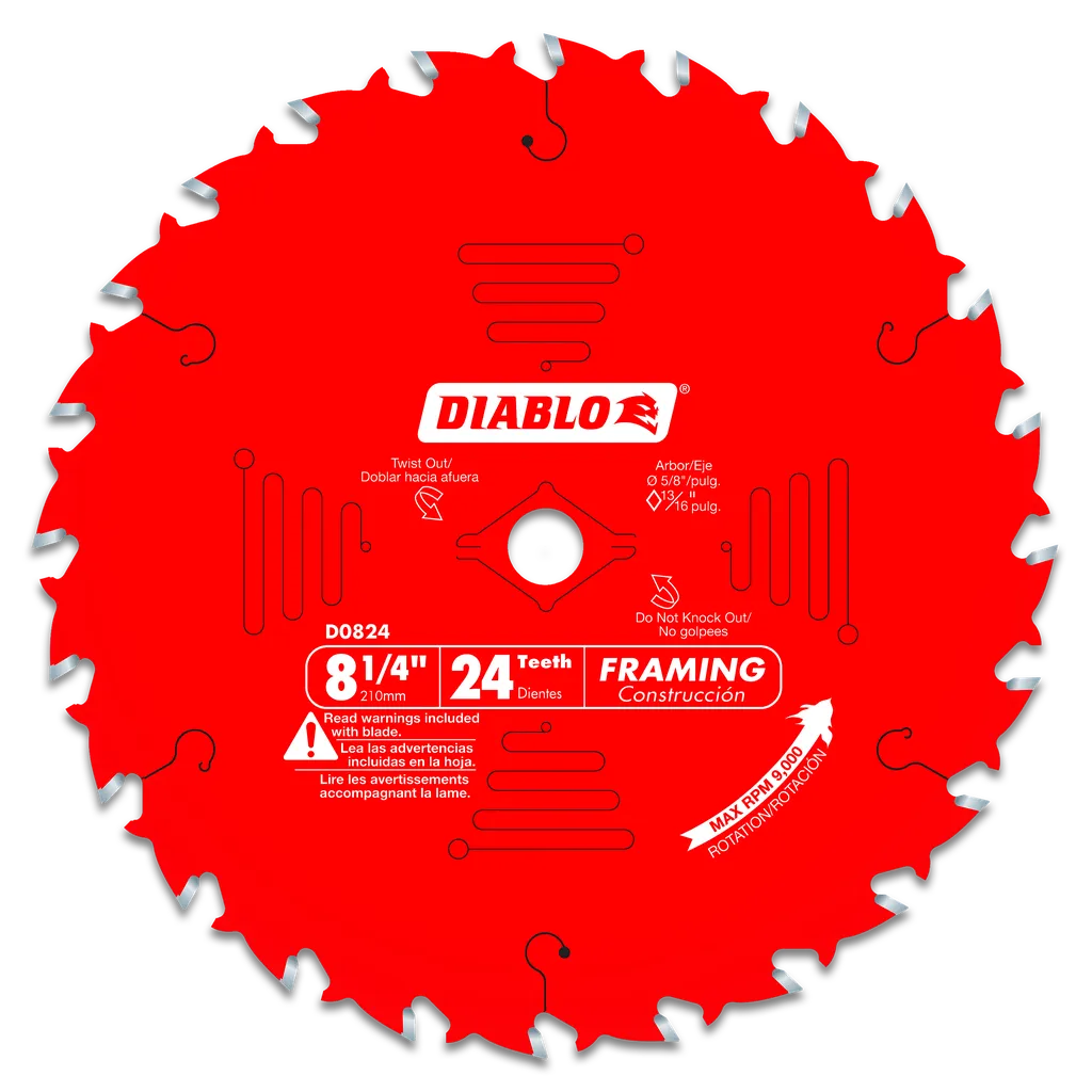 8-1/4 In. X 24 Tooth Framing Saw Blade-D0824X-2077
