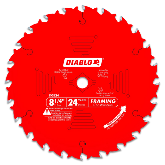 8-1/4 In. X 24 Tooth Framing Saw Blade-D0824X-2077