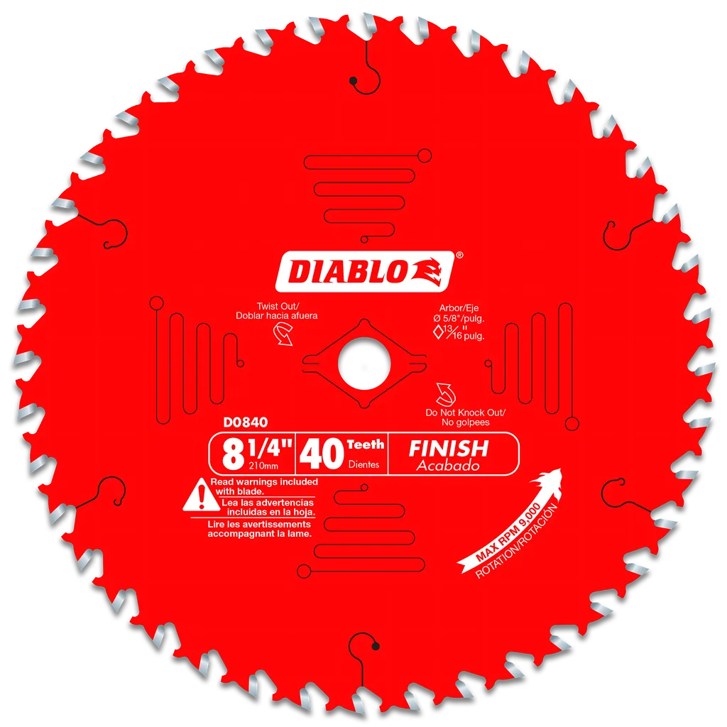 8-1/4 In. X 40 Tooth Finishing Saw Blade-D0840X-2079
