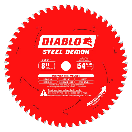 8 In. X 54 Tooth Steel Demon Carbide-Tipped Saw Blade For Metal-D0854F-2081