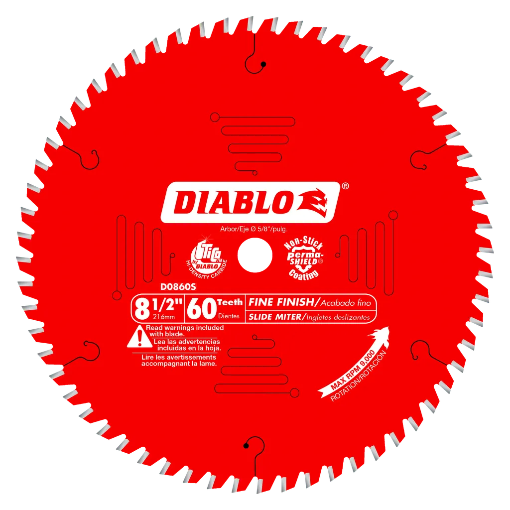 8-1/2 In. X 60 Tooth Fine Finish Saw Blade-D0860S-2082