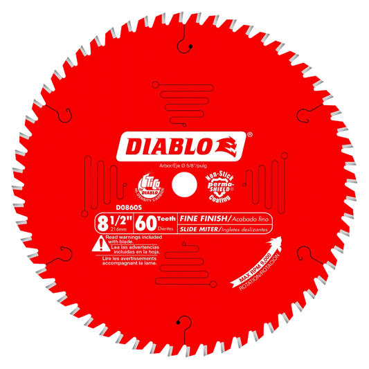 8-1/2 In. X 60 Tooth Fine Finish Saw Blade-D0860S-2082