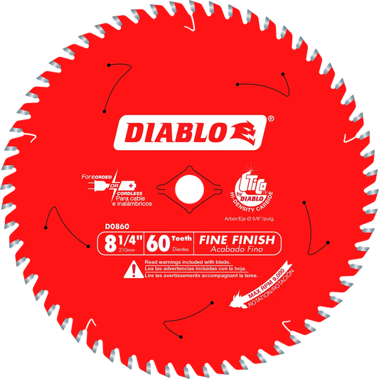 8-1/4 In. 60-Tooth Fine Finish Saw Blade-D0860X-2083