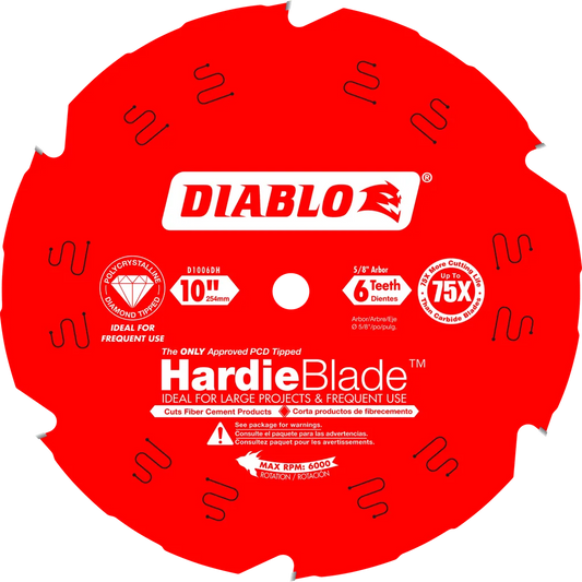 10 In. X 6 Tooth (Pcd) Fiber Cement Hardieblade-D1006DH-2085