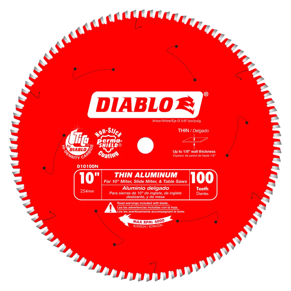 10 In. X 100 Tooth Thin Aluminum Cutting Saw Blade-D10100N-2086