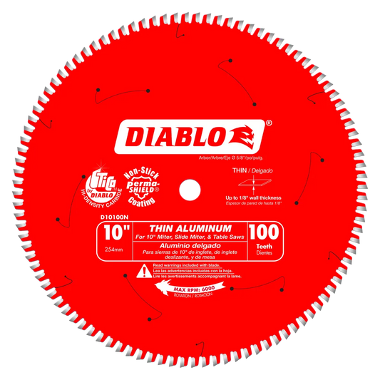 10 In. X 100 Tooth Thin Aluminum Cutting Saw Blade-D10100N-2086