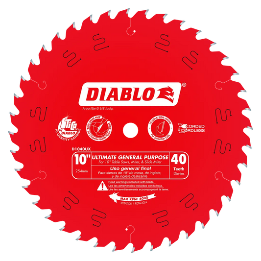 10 In. X 40 Tooth Ultimate General Purpose Saw Blade-D1040UX-2091