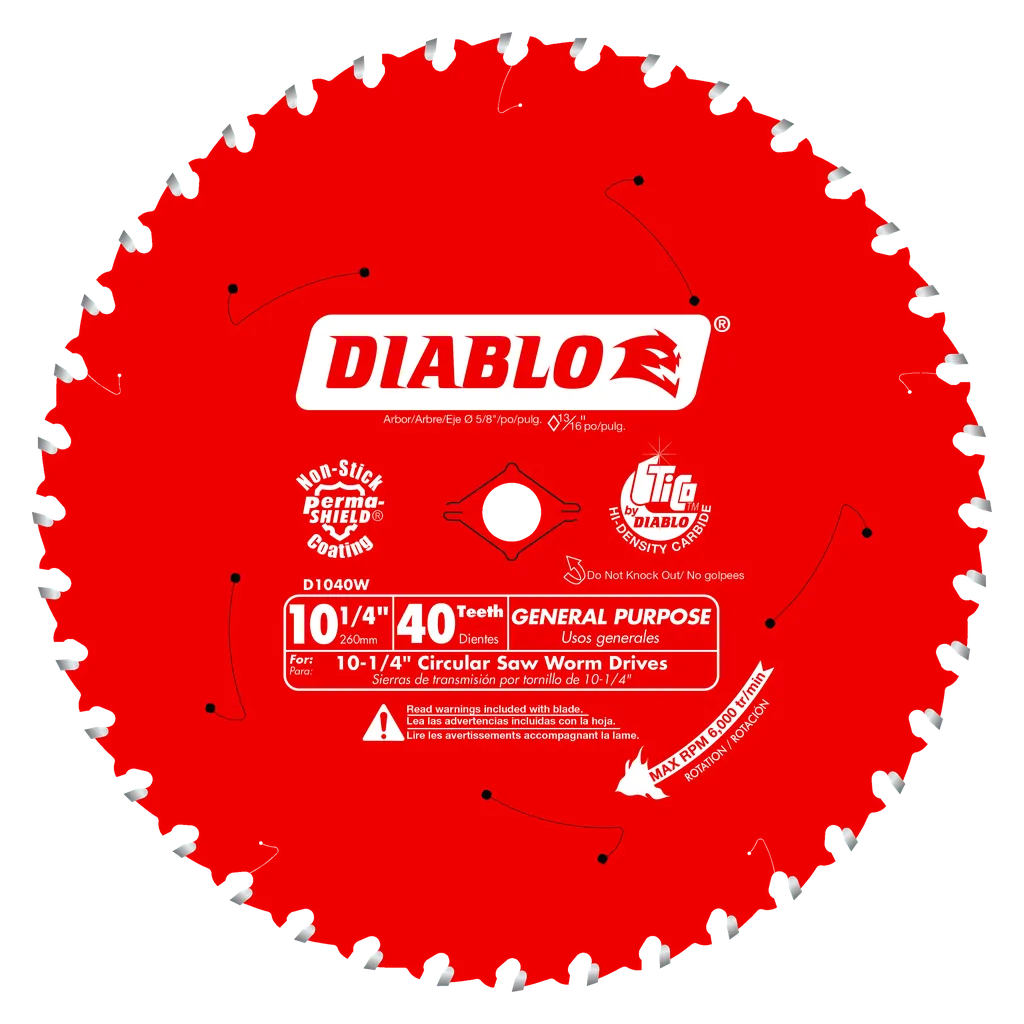 10-1/4 In. X 40 Tooth General Purpose Beam Saw Blade-D1040W-2090
