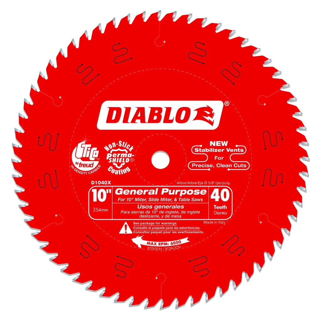 10 In. X 40 Tooth General Purpose Saw Blade-D1040X-2092