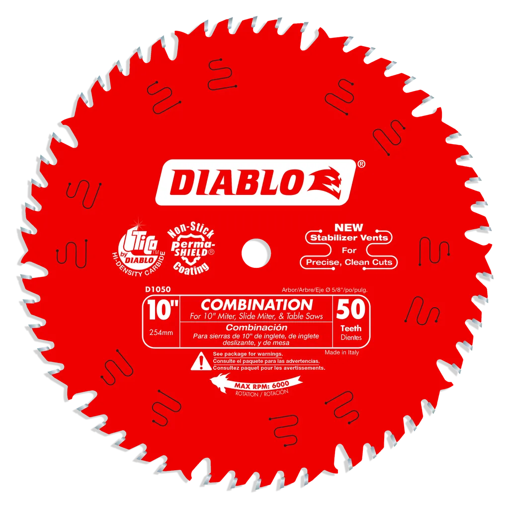 10 In. X 50 Tooth Combination Saw Blade-D1050X-2094
