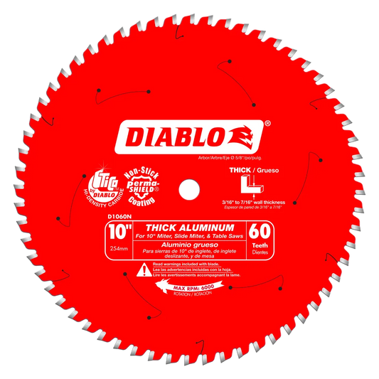 10 In. X 60 Tooth Thick Aluminum Cutting Saw Blade-D1060N-2095