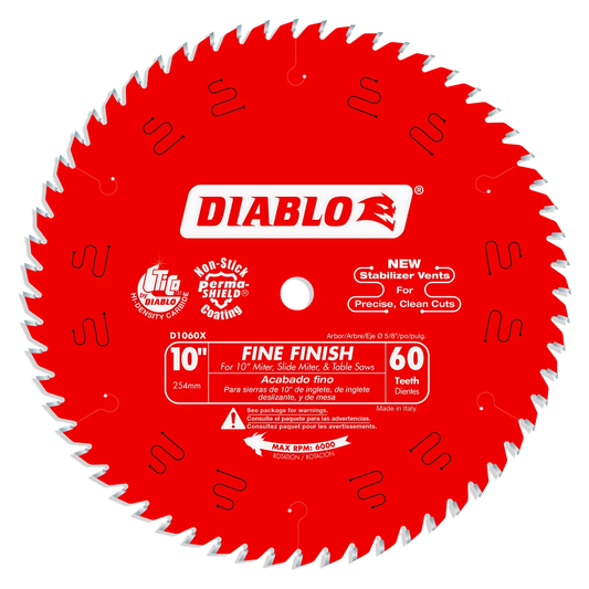 10 In. X 60 Tooth Fine Finish Saw Blade-D1060X-2097