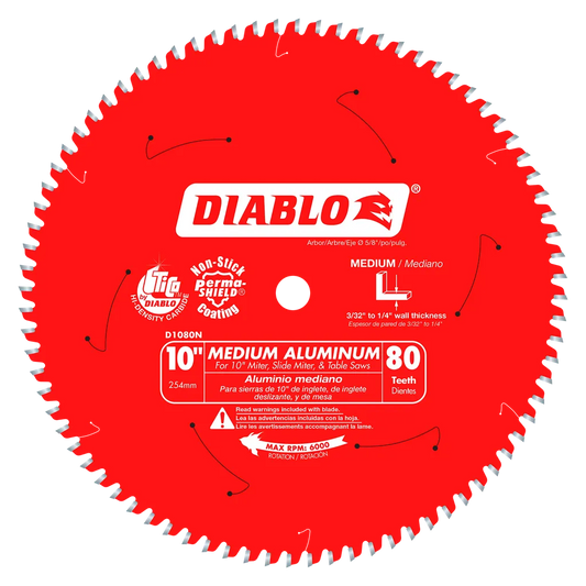 10 In. X 80 Tooth Medium Aluminum Saw Blade-D1080N-2099