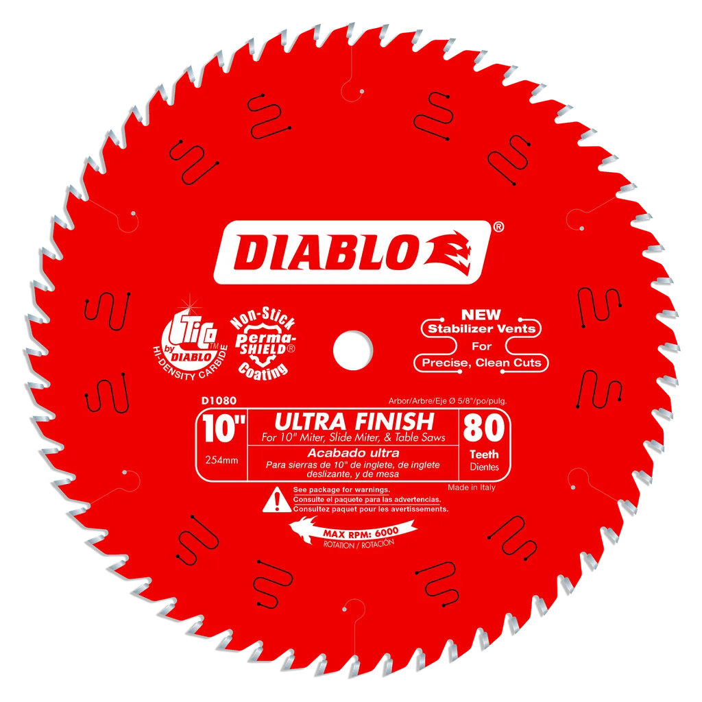 10 In. X 80 Tooth Ultra Finish Saw Blade-D1080X-2101