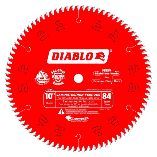 10 In. X 84 Tooth Laminates & Non-Ferrous Metals Saw Blade-D1084L-2100