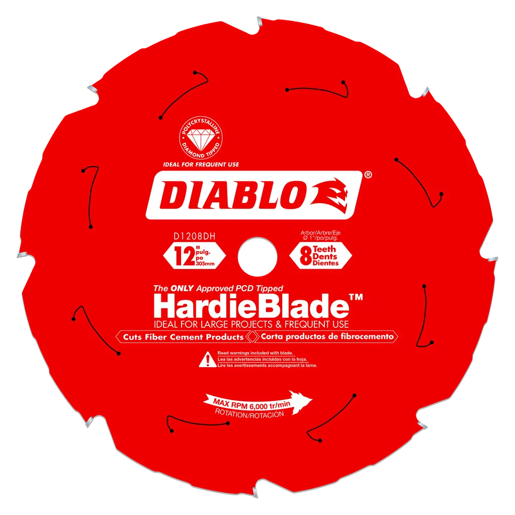 12 In. X 8 Tooth (Pcd) Fiber Cement Hardieblade-D1208DH-2102