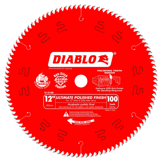 12 In. X 100 Tooth Ultimate Polished Finish Saw Blade-D12100X-2105