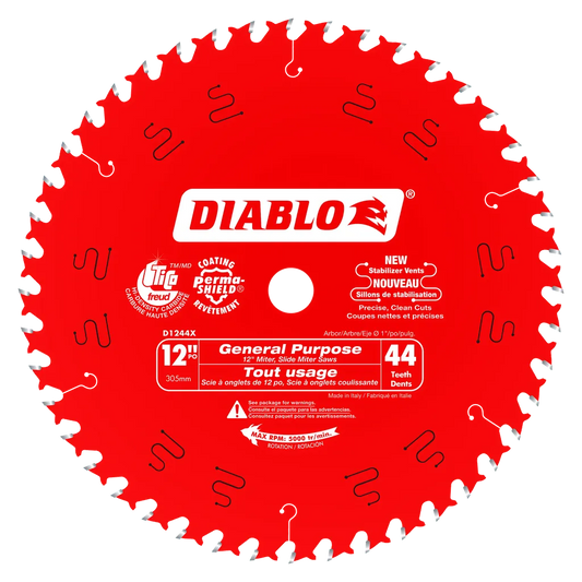 12 In. X 44 Tooth General Purpose Wood Saw Blade-D1244X-2106