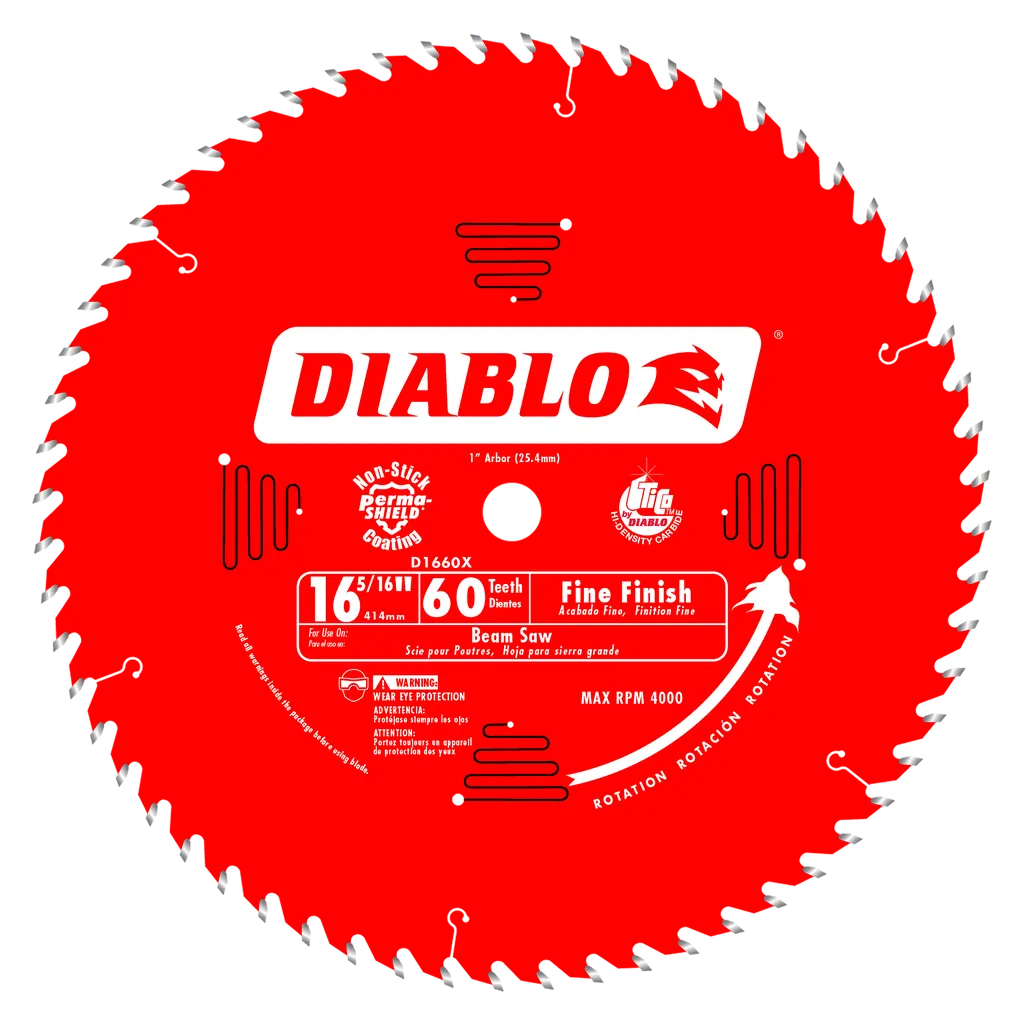 16-5/16 In. X 60 Tooth Fine Finish Beam Saw Blade-D1660X-2121