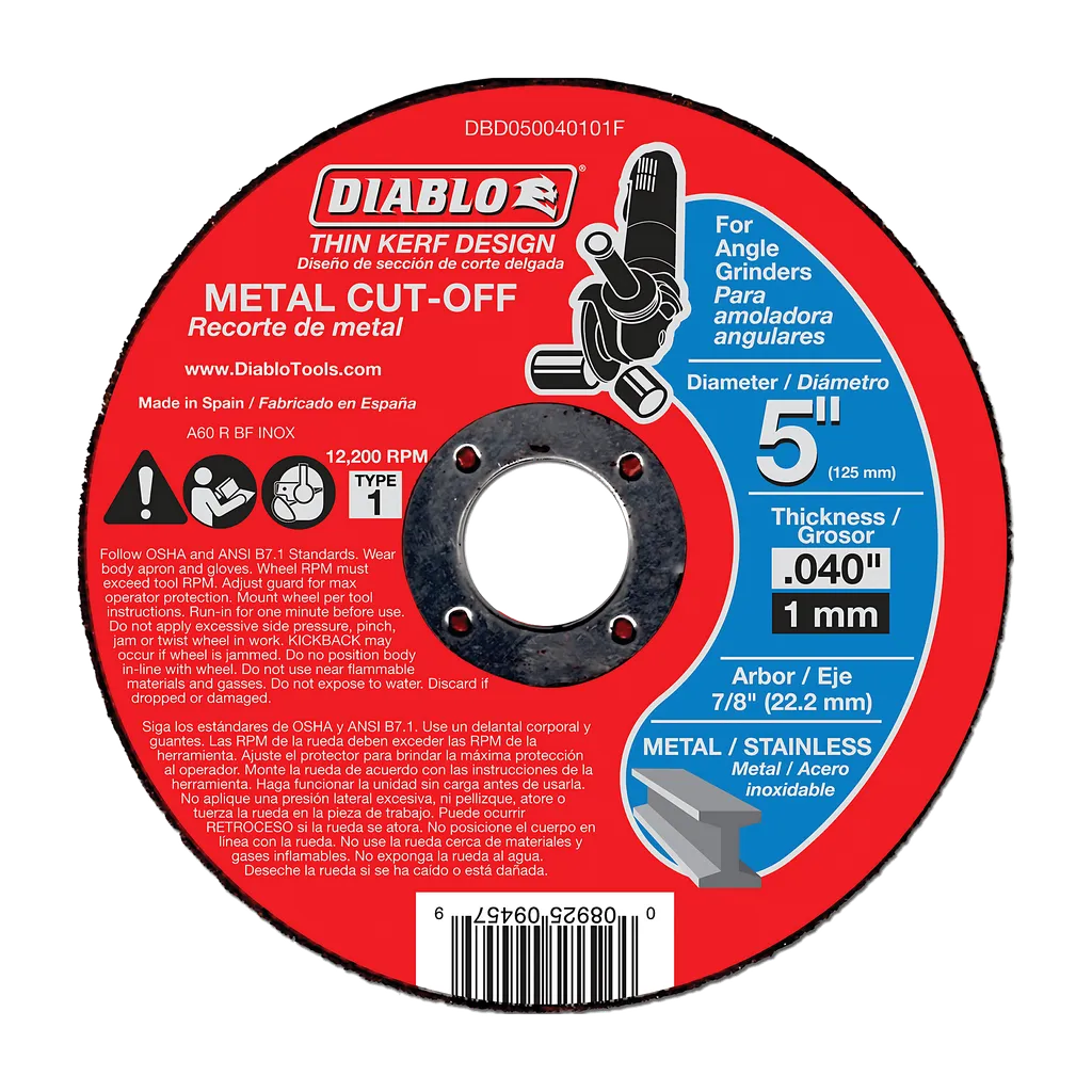 5 In. Metal Cut Off Disc - Thin Kerf - DBD050040101F-1776