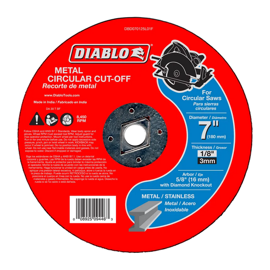 7 In. Metal Circular Cut Off Disc - DBD070125L01F-1787