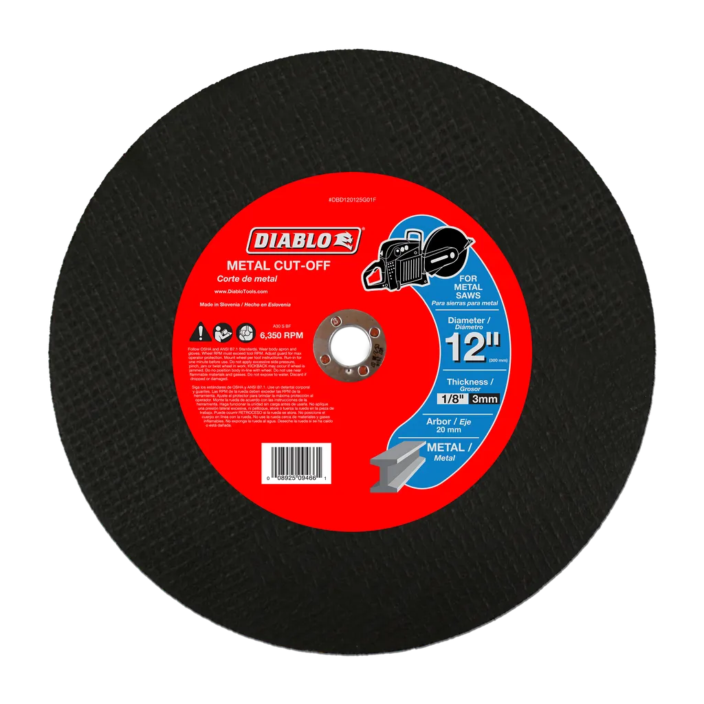 12 In. Metal High Speed Cut Off Disc 20Mm - DBD120125G01F-1796