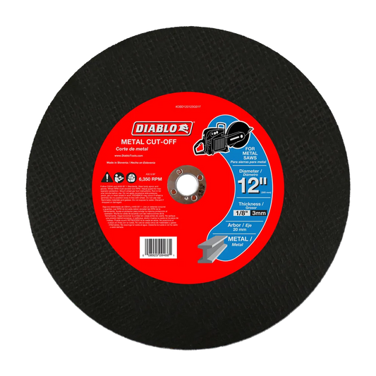 12 In. Metal High Speed Cut Off Disc 20Mm - DBD120125G01F-1796