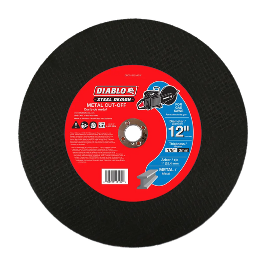 Steel Demon 12 In. Metal High Speed Cut Off Disc 1 In. - DBDS12125A01F-1801