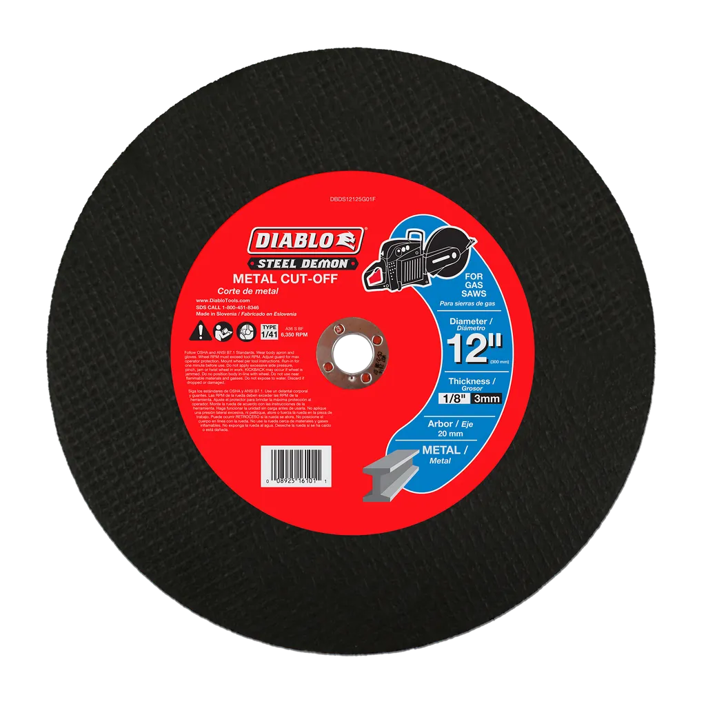 Steel Demon 12 In. Metal High Speed Cut Off Disc 20Mm - DBDS12125G01F-1803