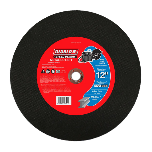 Steel Demon 12 In. Metal High Speed Cut Off Disc 20Mm - DBDS12125G01F-1803