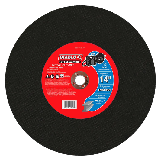 Steel Demon 14 In. Metal High Speed Cut Off Disc 1 In. - DBDS14125A01F-1804