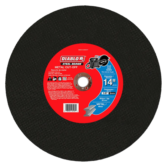 Steel Demon 14 In. Metal High Speed Cut Off Disc 20Mm - DBDS14125G01F-1805