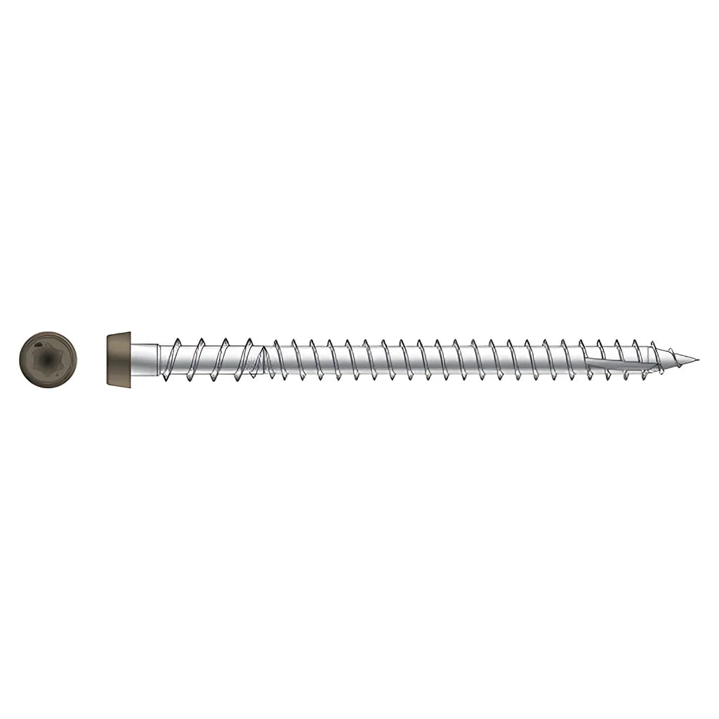 Deck-Drive Dcu Composite Screw - #10 X 2-3/4 In. T20, Type 316, Brown 05 (350-Qty) (Pack Of 6)-DCU234P316BR05-SP770-907