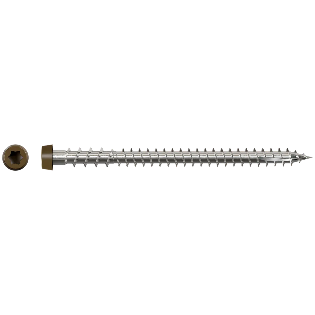Deck-Drive Dcu Composite Screw (Collated) - #10 X 2-3/4 In. Type 316, Brown 01 (1000-Qty)-DCU234S316BR01-SP3059-3324