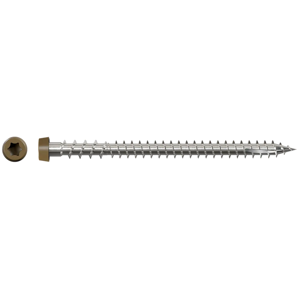 Deck-Drive Dcu Composite Screw (Collated) - #10 X 2-3/4 In. Type 316, Brown 05 (1000-Qty)-DCU234S316BR05-SP7690-8203