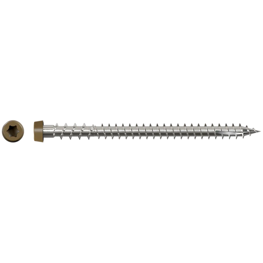 Deck-Drive Dcu Composite Screw (Collated) - #10 X 2-3/4 In. Type 316, Brown 05 (1000-Qty)-DCU234S316BR05-SP7690-8203