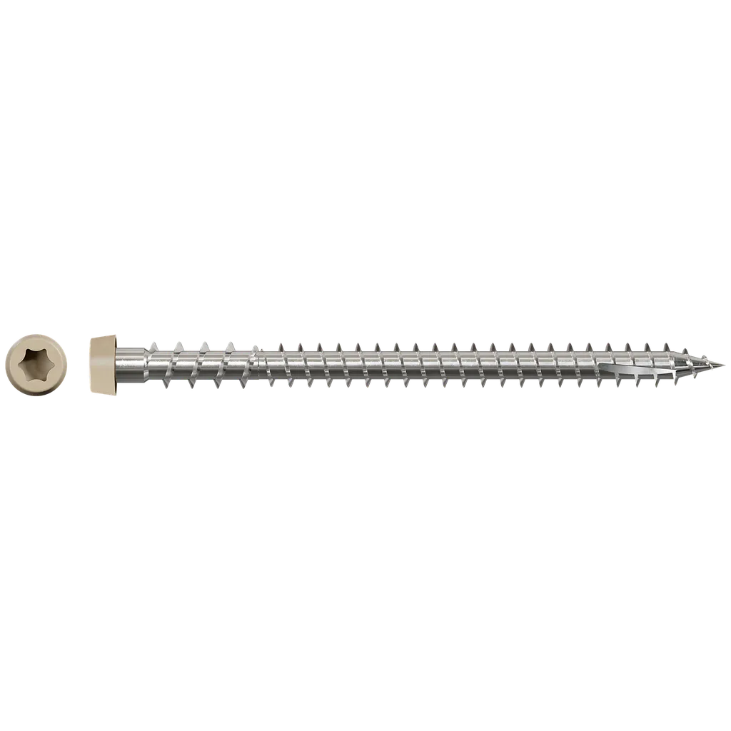 Deck-Drive Dcu Composite Screw (Collated) - #10 X 2-3/4 In. Type 316, Tan 02 (1000-Qty)-DCU234S316TN02-SP1261-1428