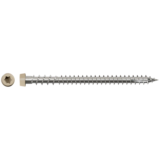 Deck-Drive Dcu Composite Screw (Collated) - #10 X 2-3/4 In. Type 316, Tan 02 (1000-Qty)-DCU234S316TN02-SP1261-1428
