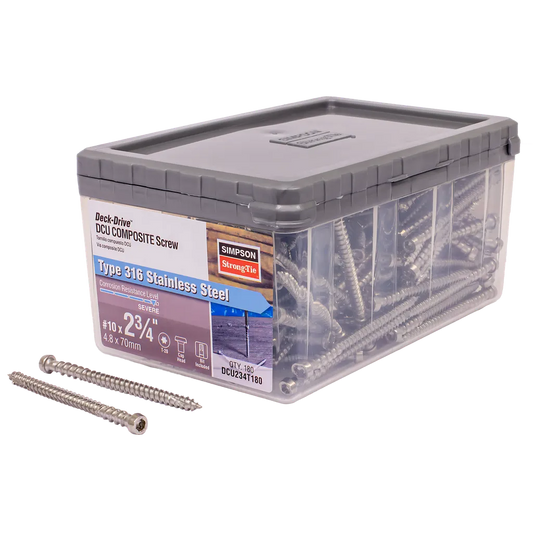 Deck-Drive Dcu Composite Screw - #10 X 2-3/4 In. T20, Type 316 (180-Qty)-DCU234T180-SP3721-4018