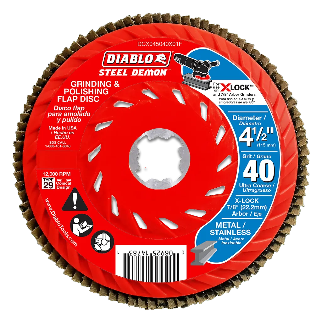 4-1/2 In. 40-Grit Flap Disc For X-Lock And All Grinders-DCX045040X01F-2440