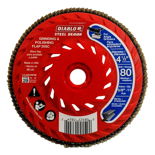 4-1/2 In. Steel Demon Flap Disc 80 Grit - With Speed Hub-DCX045080B01F-2443