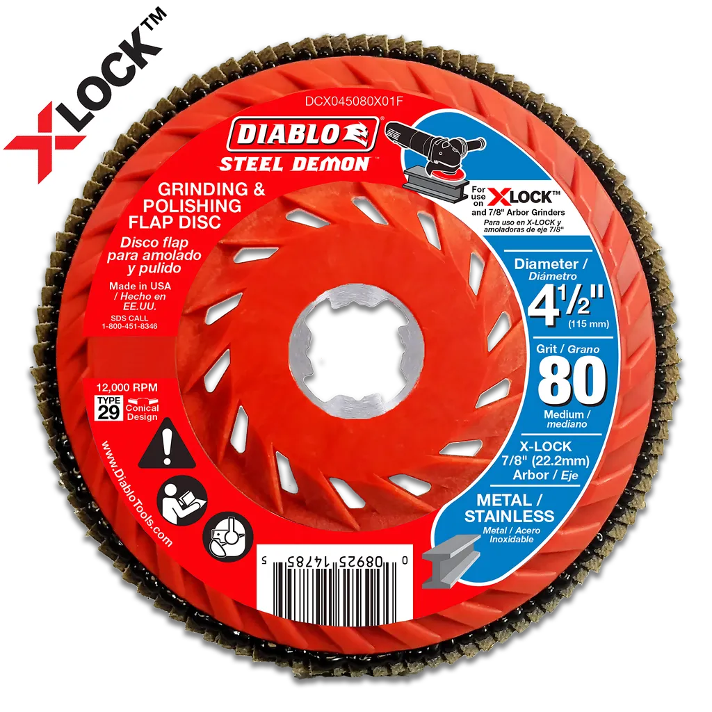 4-1/2 In. 80-Grit Flap Disc For X-Lock And All Grinders-DCX045080X01F-2447