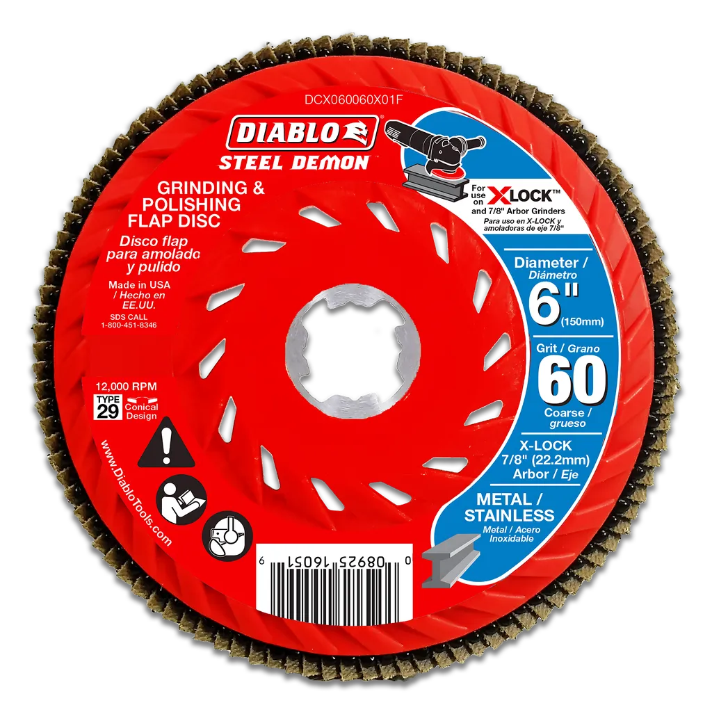 6 In. 60-Grit Flap Disc For X-Lock And All Grinders-DCX060060X01F-2446