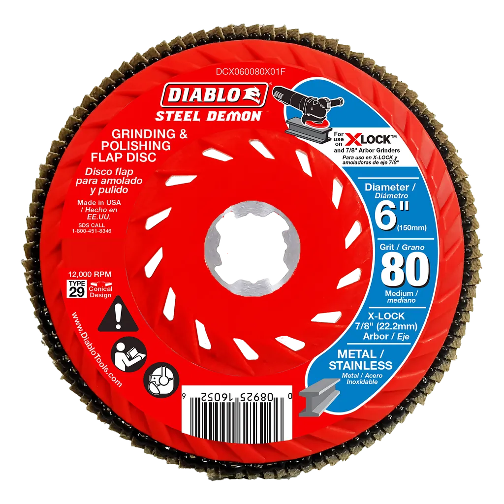 6 In. 80-Grit Flap Disc For X-Lock And All Grinders-DCX060080X01F-2453