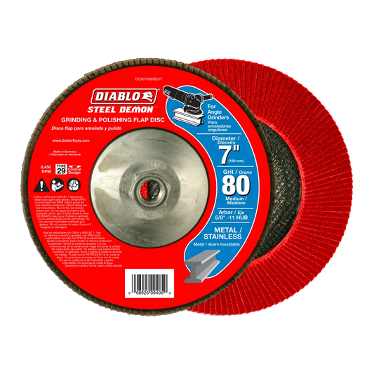 7 In. Steel Demon Flap Disc 80 Grit With Hub-DCX070080B01F-2451