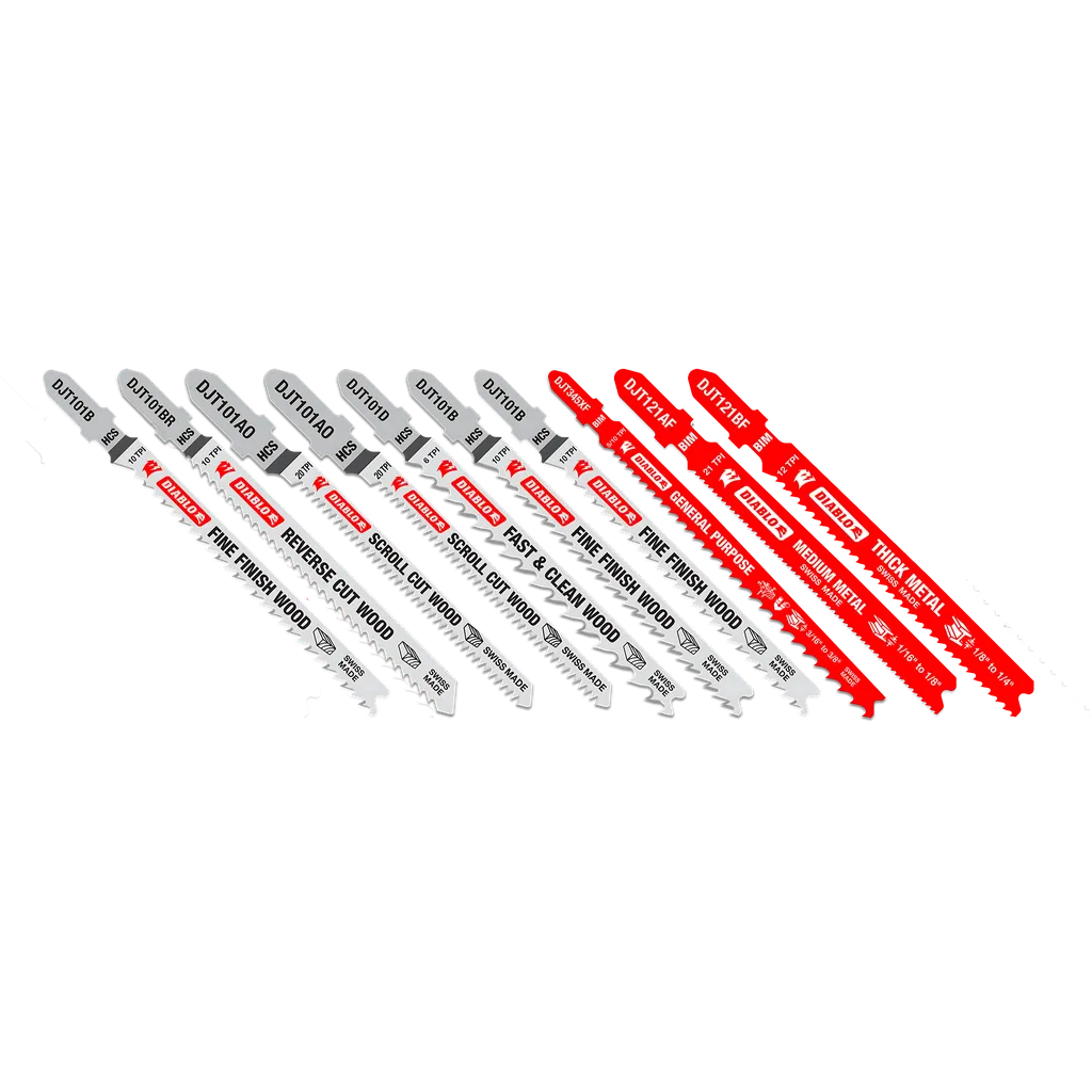 10 Pc T-Shank Jig Saw Blade Set For Wood & Metal (10-Piece)-DJT10S-2612