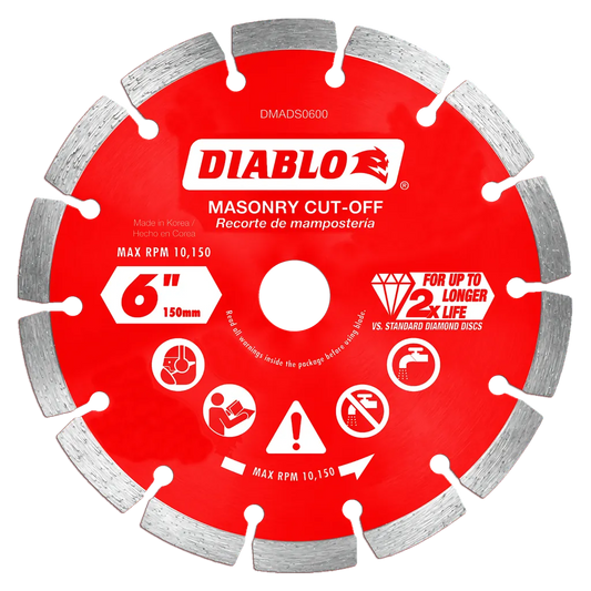 6 In. Diamond Segmented Cut-Off Discs For Masonry-DMADS0600-2643